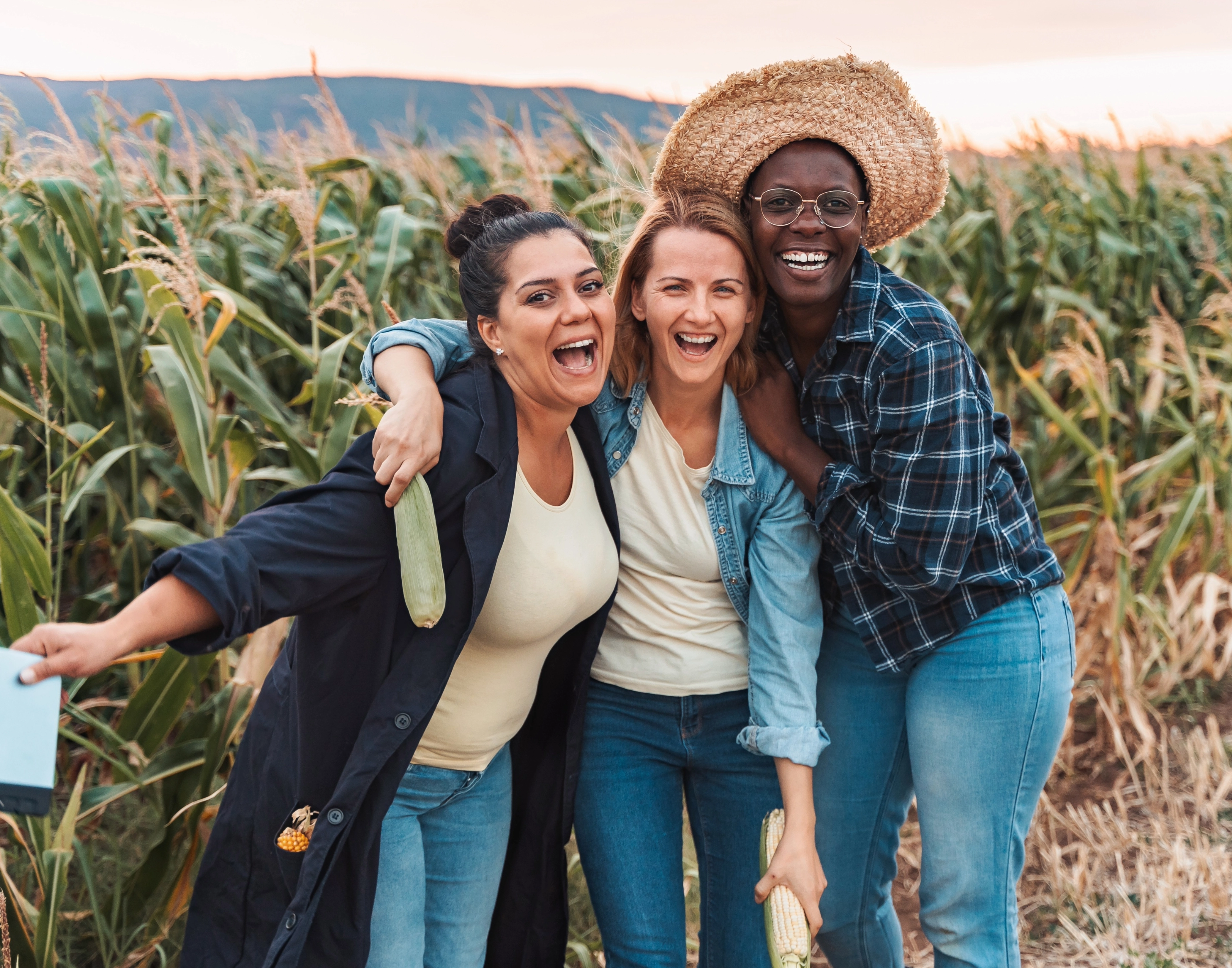 Women together in an agricultural field